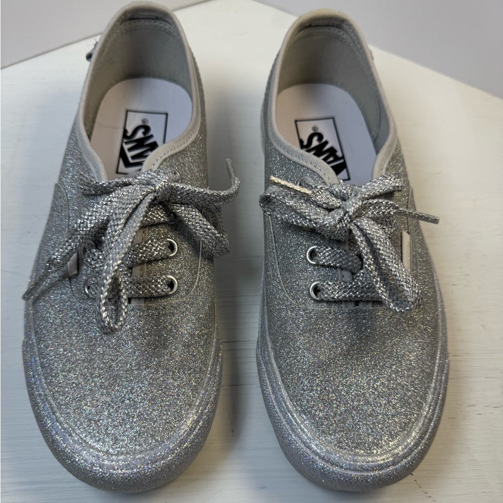 VANS OFF THE WALL Cosmic Traveler Silver Glitter  Sneakers Women's Size 6.5 NWOT